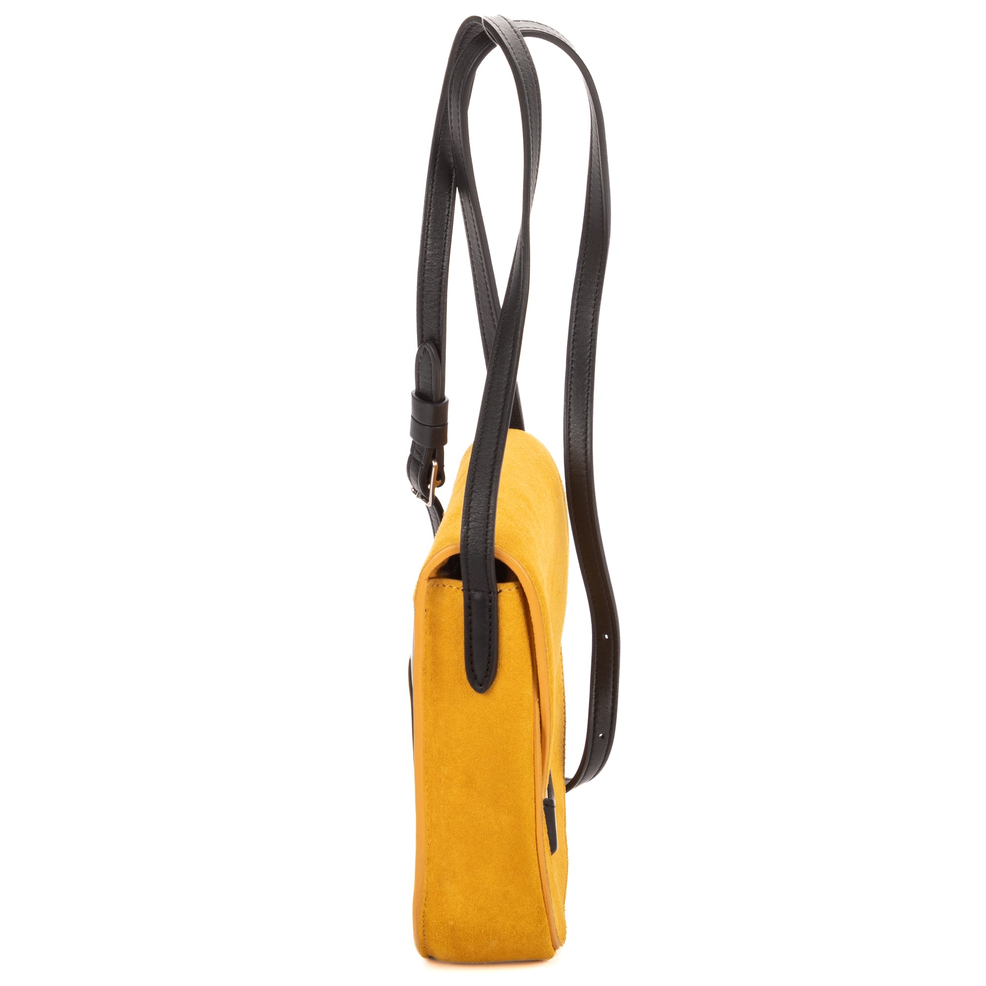 Shoulder Bag Trotteur Crossbody Yellow Suede Leather