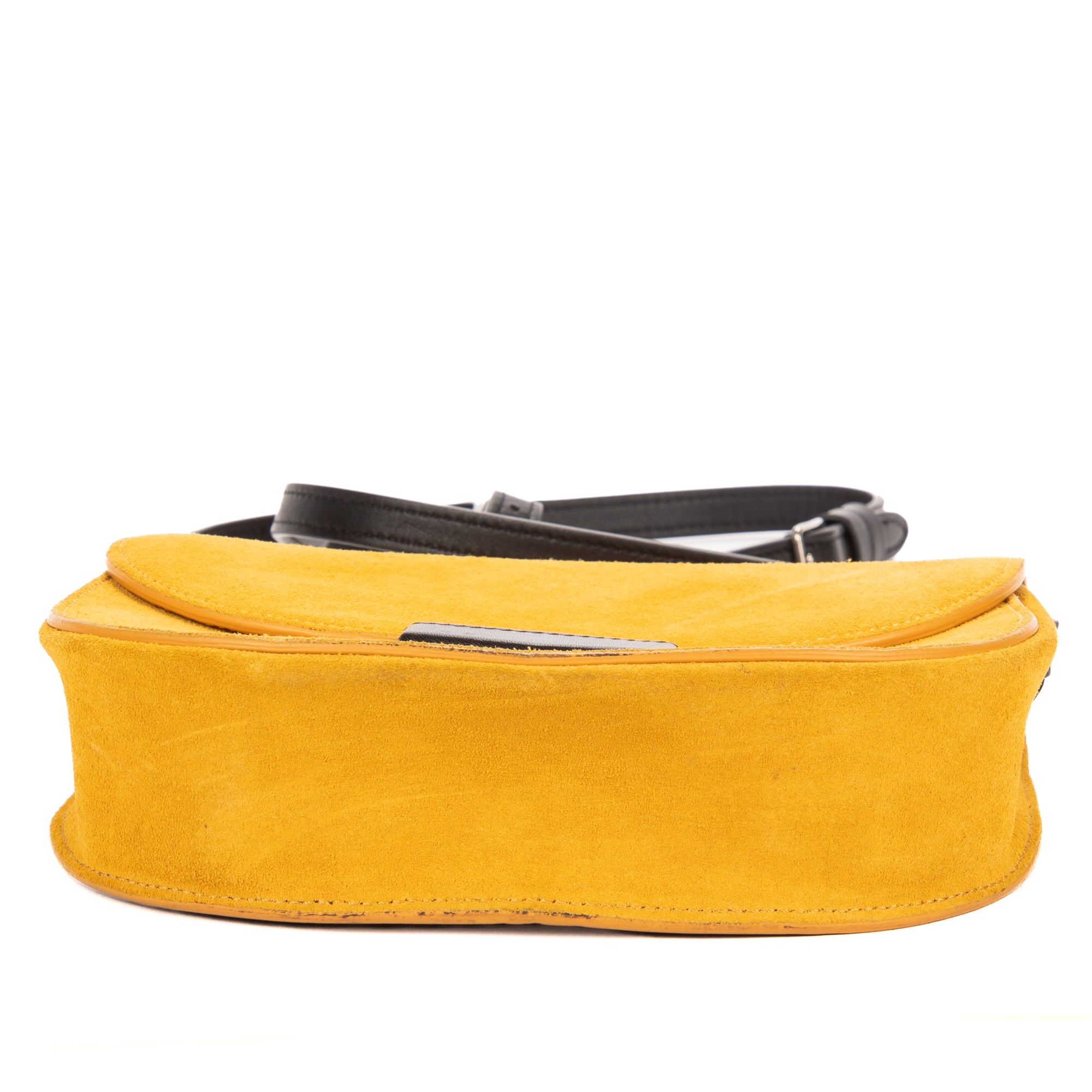 Shoulder Bag Trotteur Crossbody Yellow Suede Leather