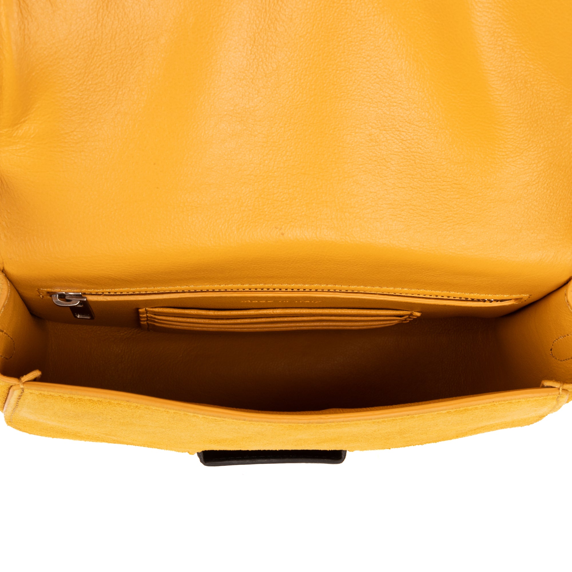 Shoulder Bag Trotteur Crossbody Yellow Suede Leather