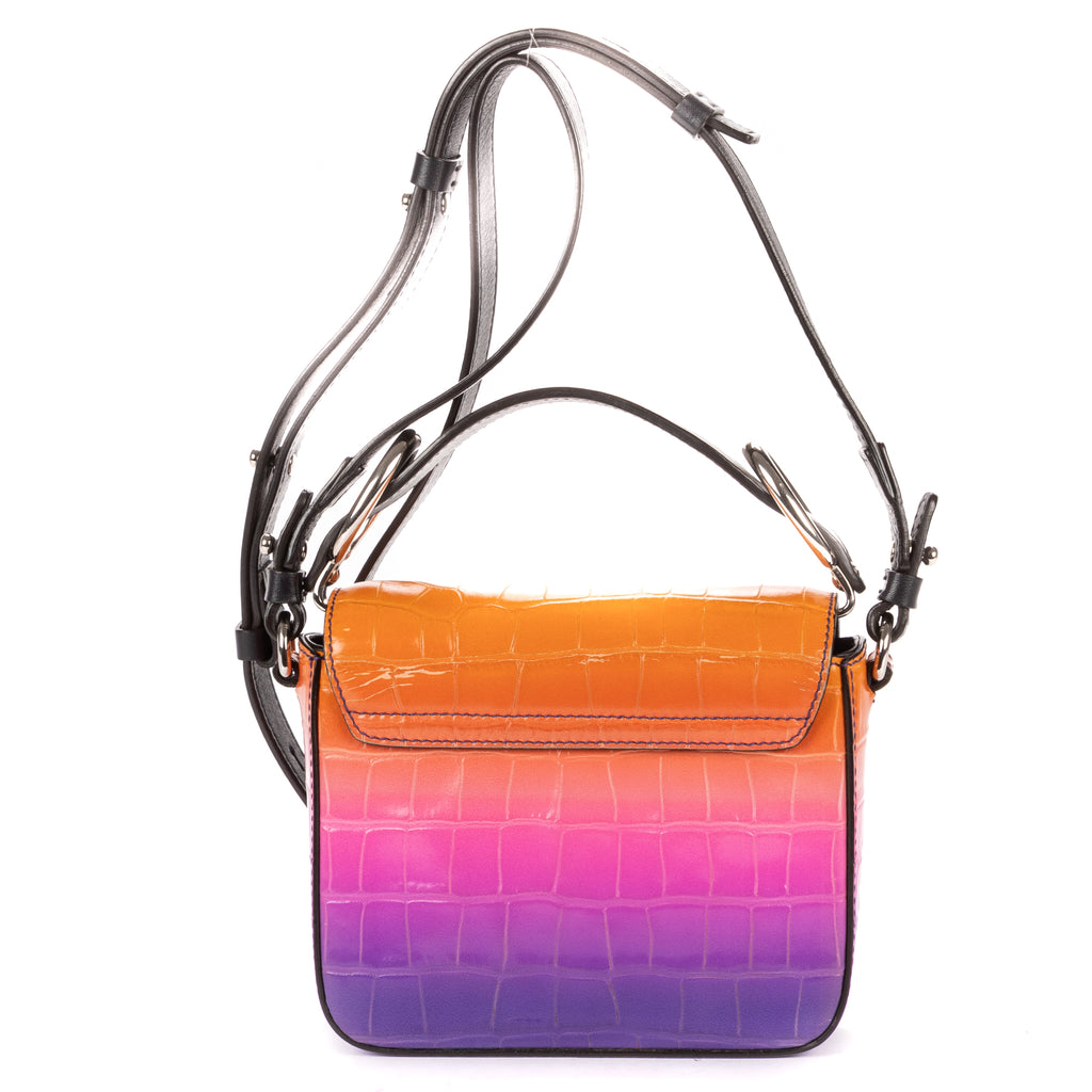 Shoulder Bag Mini C Bag Mini Purple Crocodoile Embossed Calfskin Leather