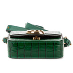 Shoulder Bag Mini C Bag Mini Dark Green Crocodoile Embossed Calfskin Leather