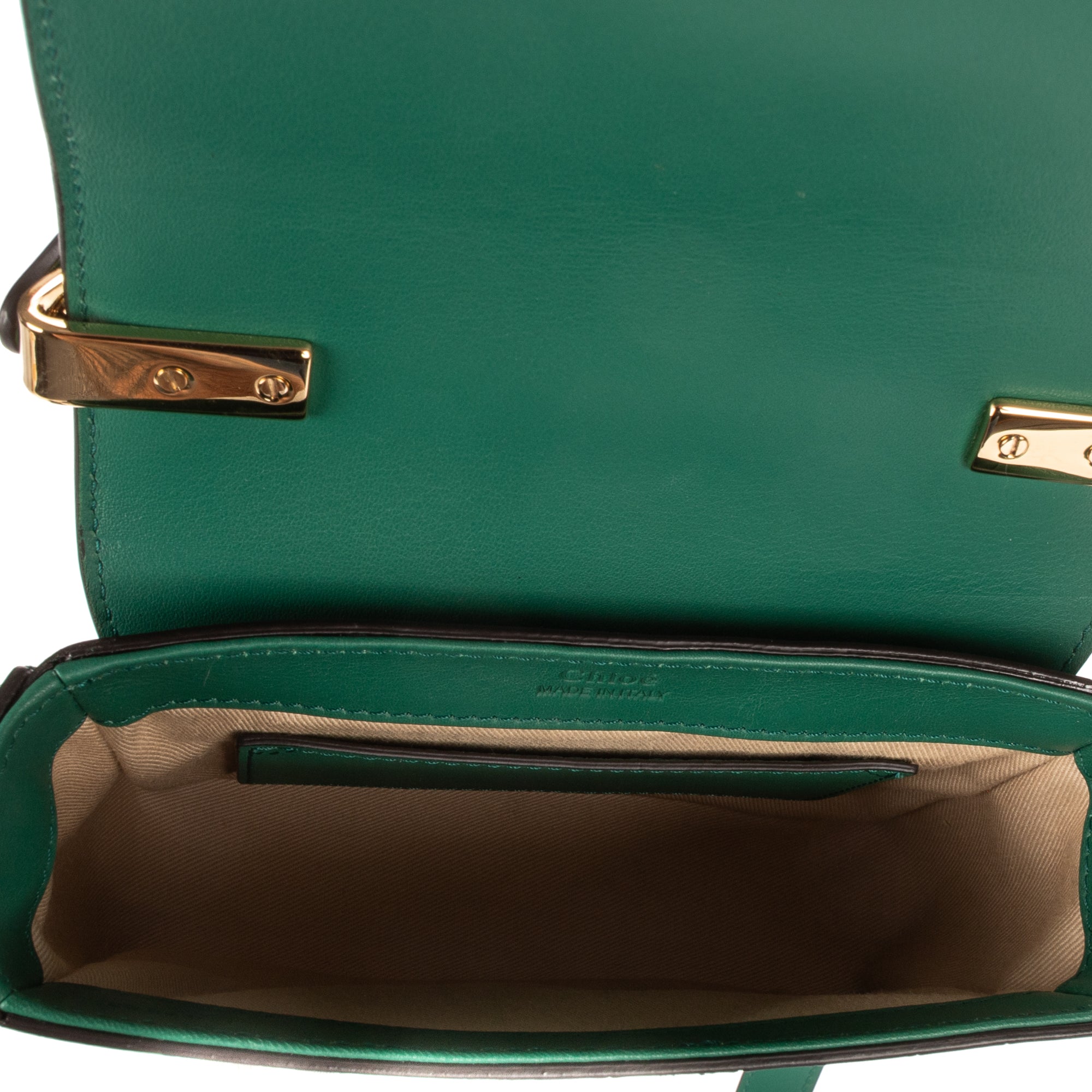 Shoulder Bag Mini C Bag Mini Dark Green Crocodoile Embossed Calfskin Leather