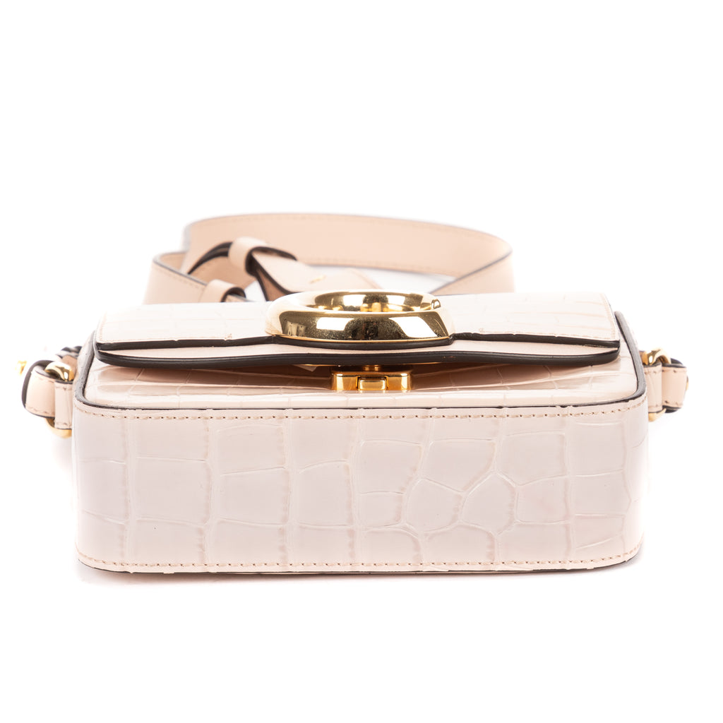 Shoulder Bag Mini C Bag Mini Beige Crocodoile Embossed Calfskin Leather