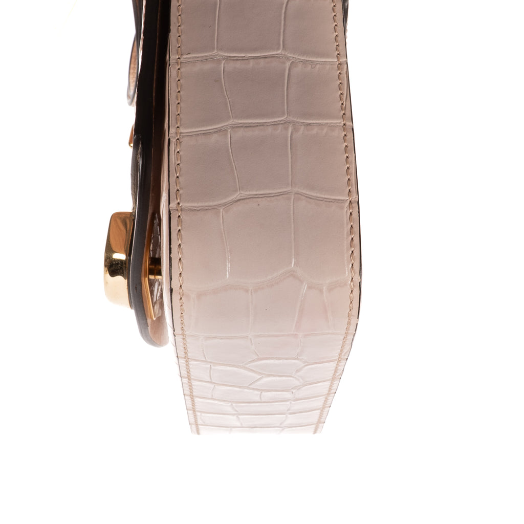 Shoulder Bag Mini C Bag Mini Beige Crocodoile Embossed Calfskin Leather
