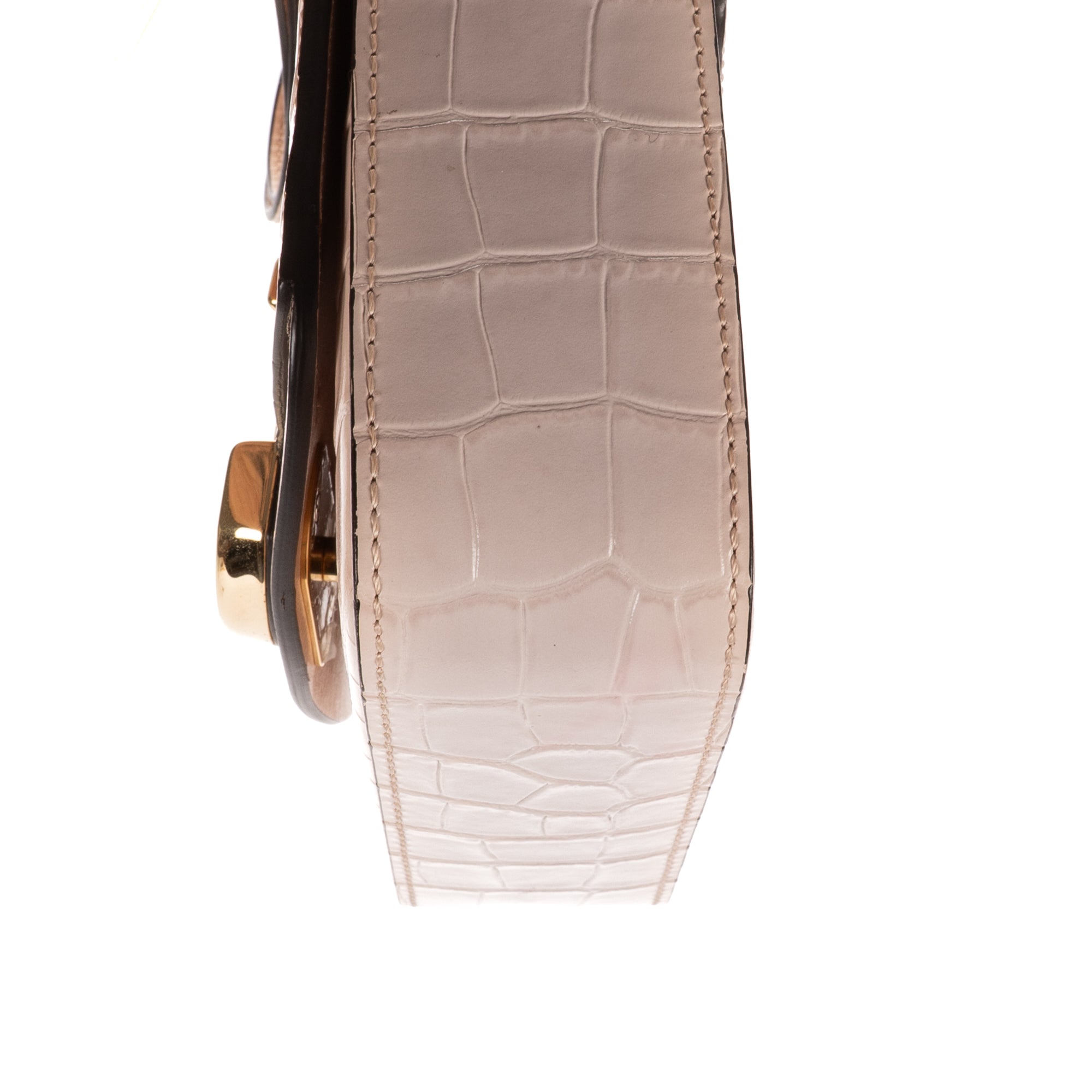 Shoulder Bag Mini C Bag Mini Beige Crocodoile Embossed Calfskin Leather