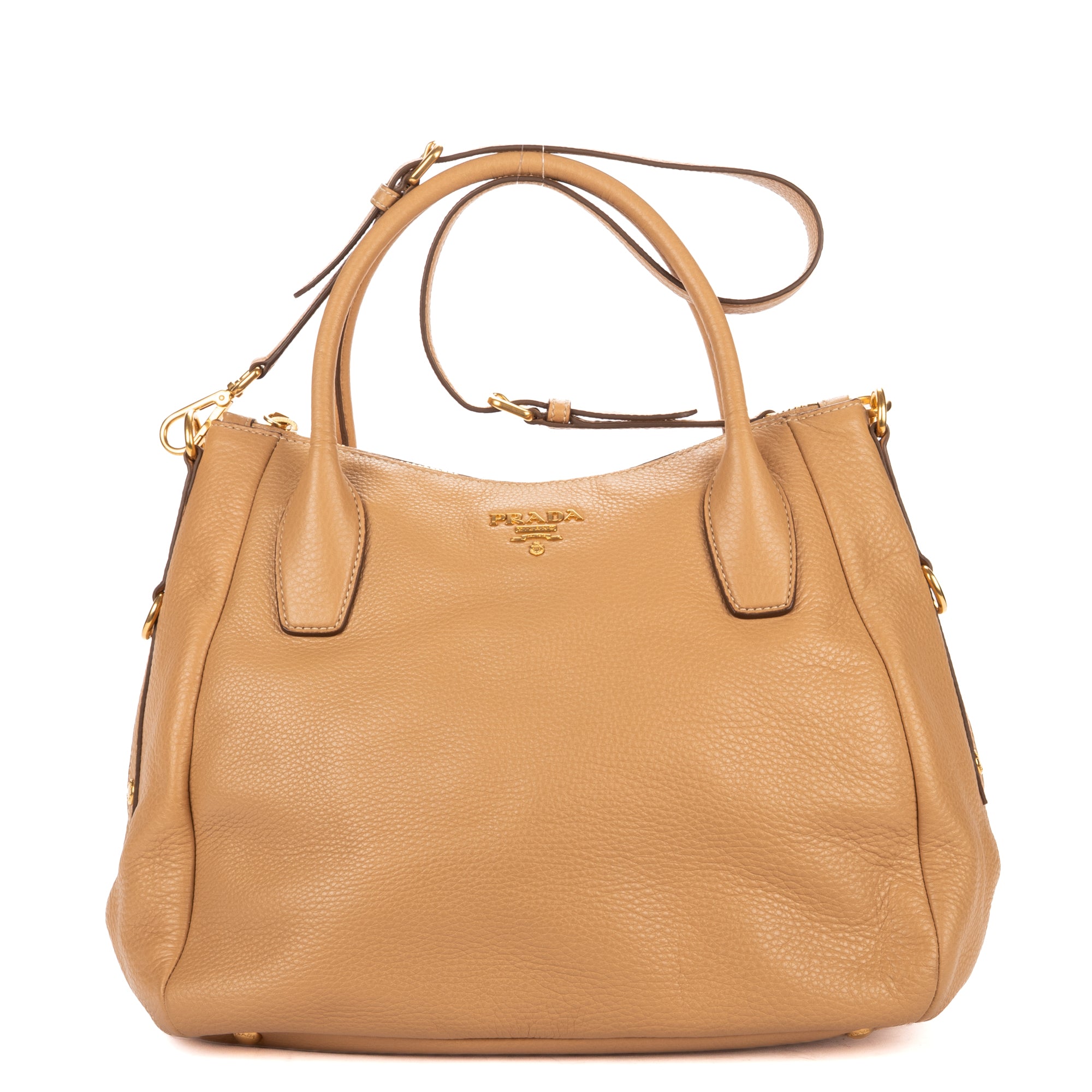 Shoulder Bag 2-Way Tote Beige Vitello Daino Leather