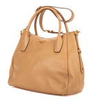 Shoulder Bag 2-Way Tote Beige Vitello Daino Leather