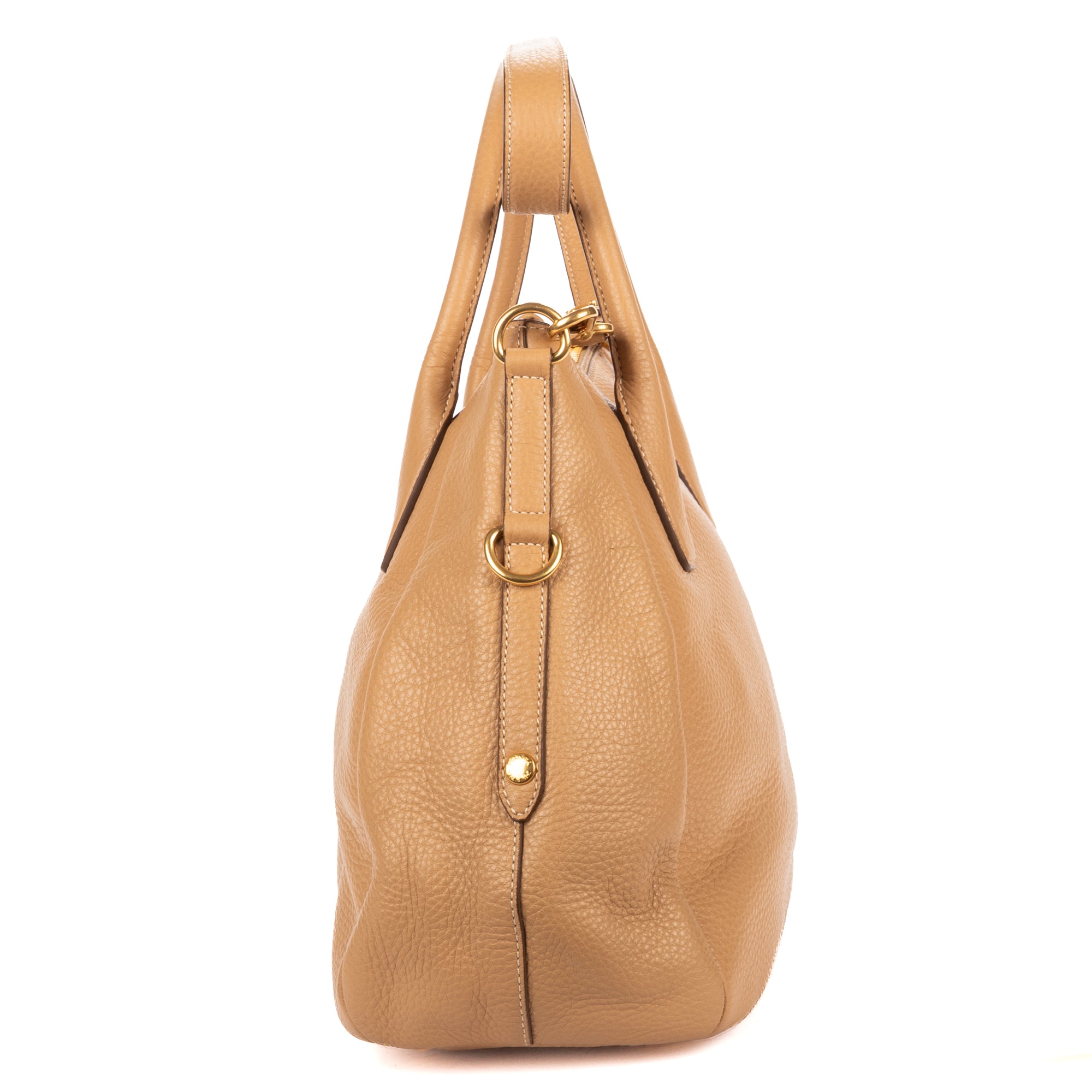 Shoulder Bag 2-Way Tote Beige Vitello Daino Leather