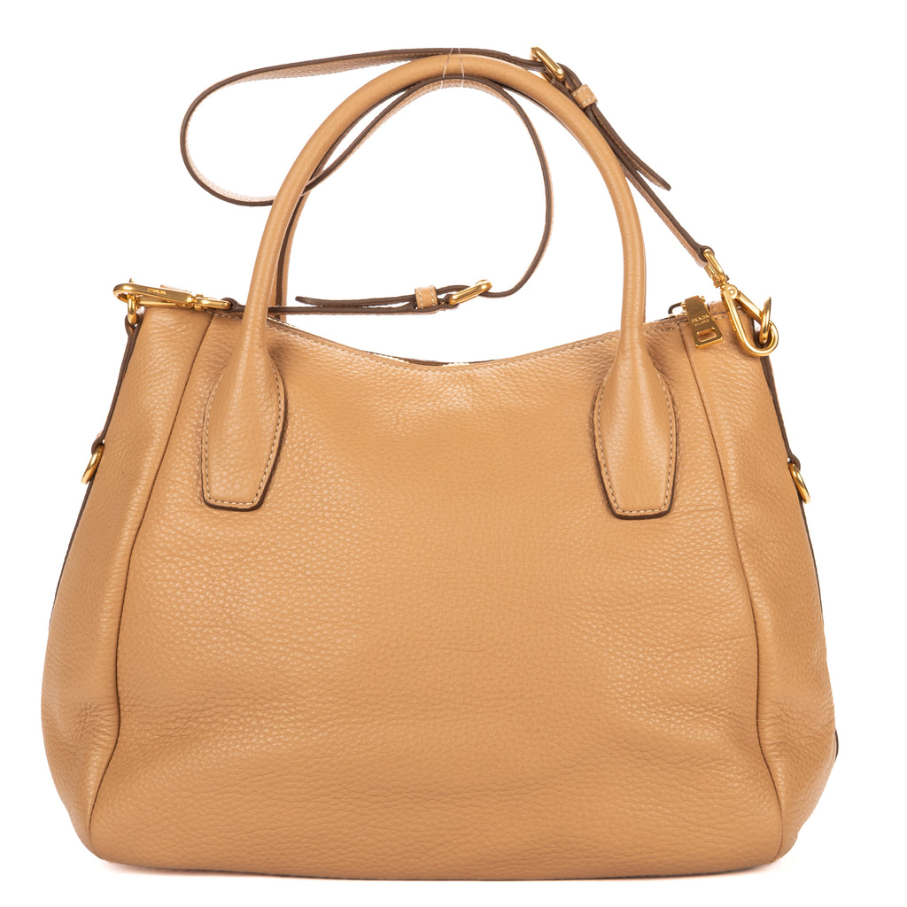 Shoulder Bag 2-Way Tote Beige Vitello Daino Leather