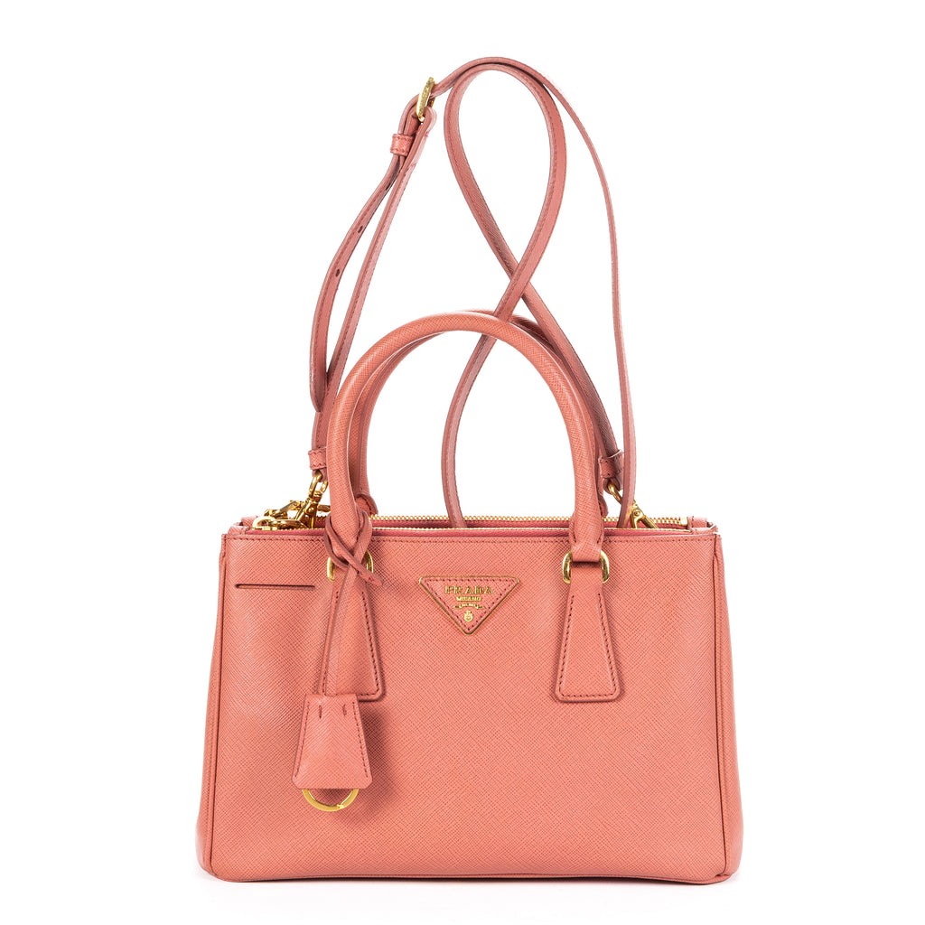 Shoulder Bag Small Galleria Double Zip Tote Small Pink Saffiano Leather