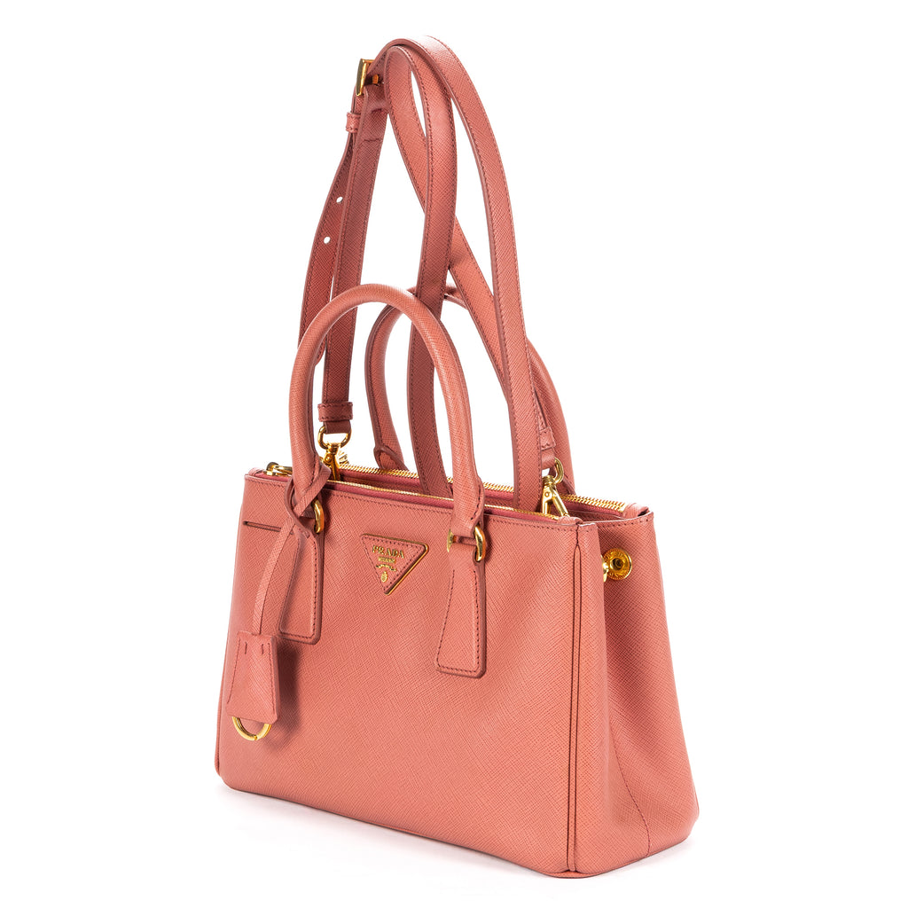 Shoulder Bag Small Galleria Double Zip Tote Small Pink Saffiano Leather
