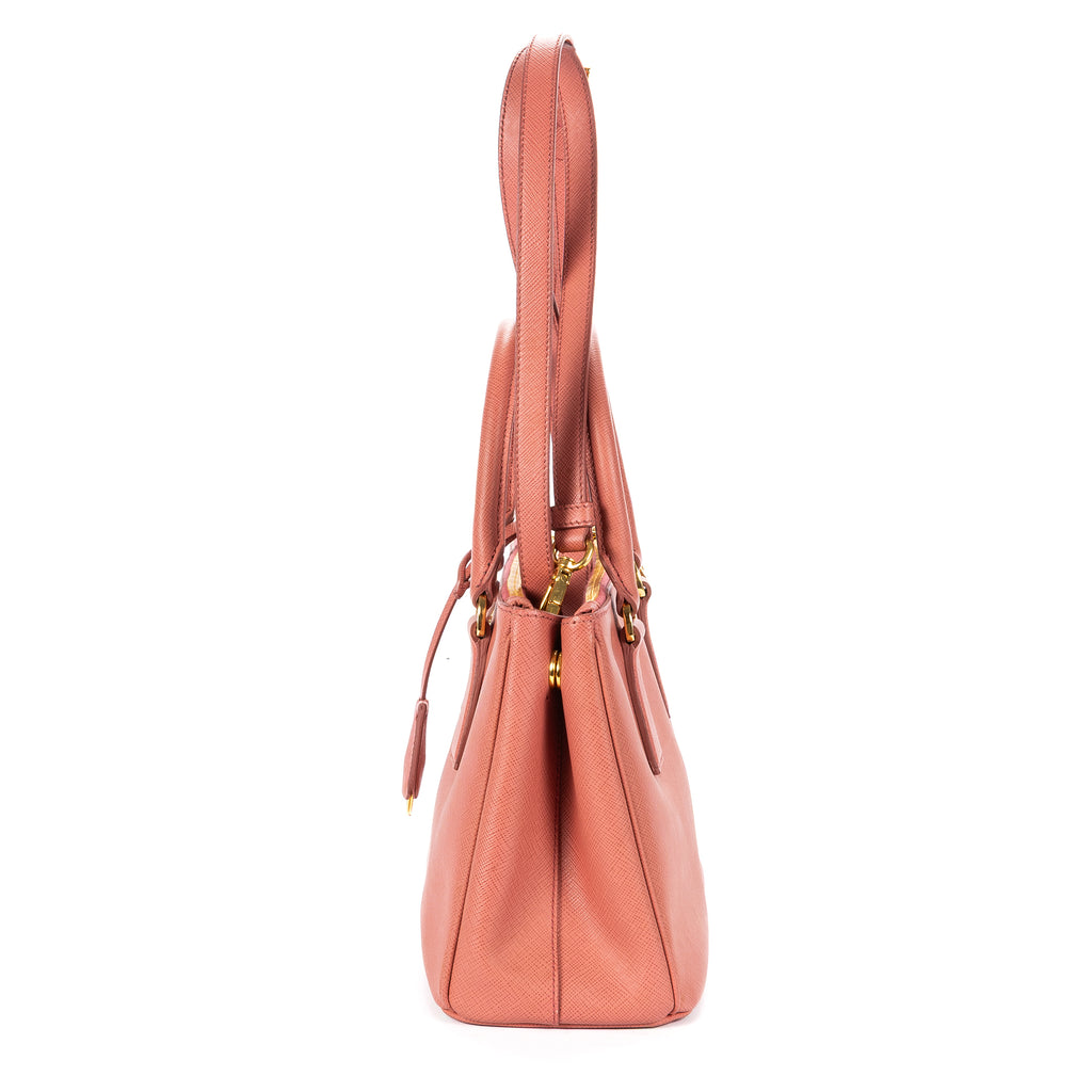 Shoulder Bag Small Galleria Double Zip Tote Small Pink Saffiano Leather