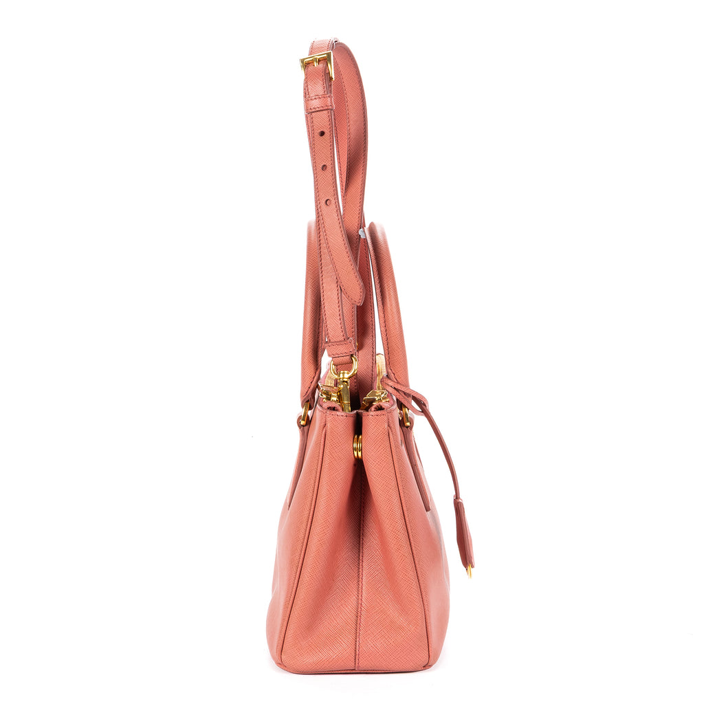 Shoulder Bag Small Galleria Double Zip Tote Small Pink Saffiano Leather
