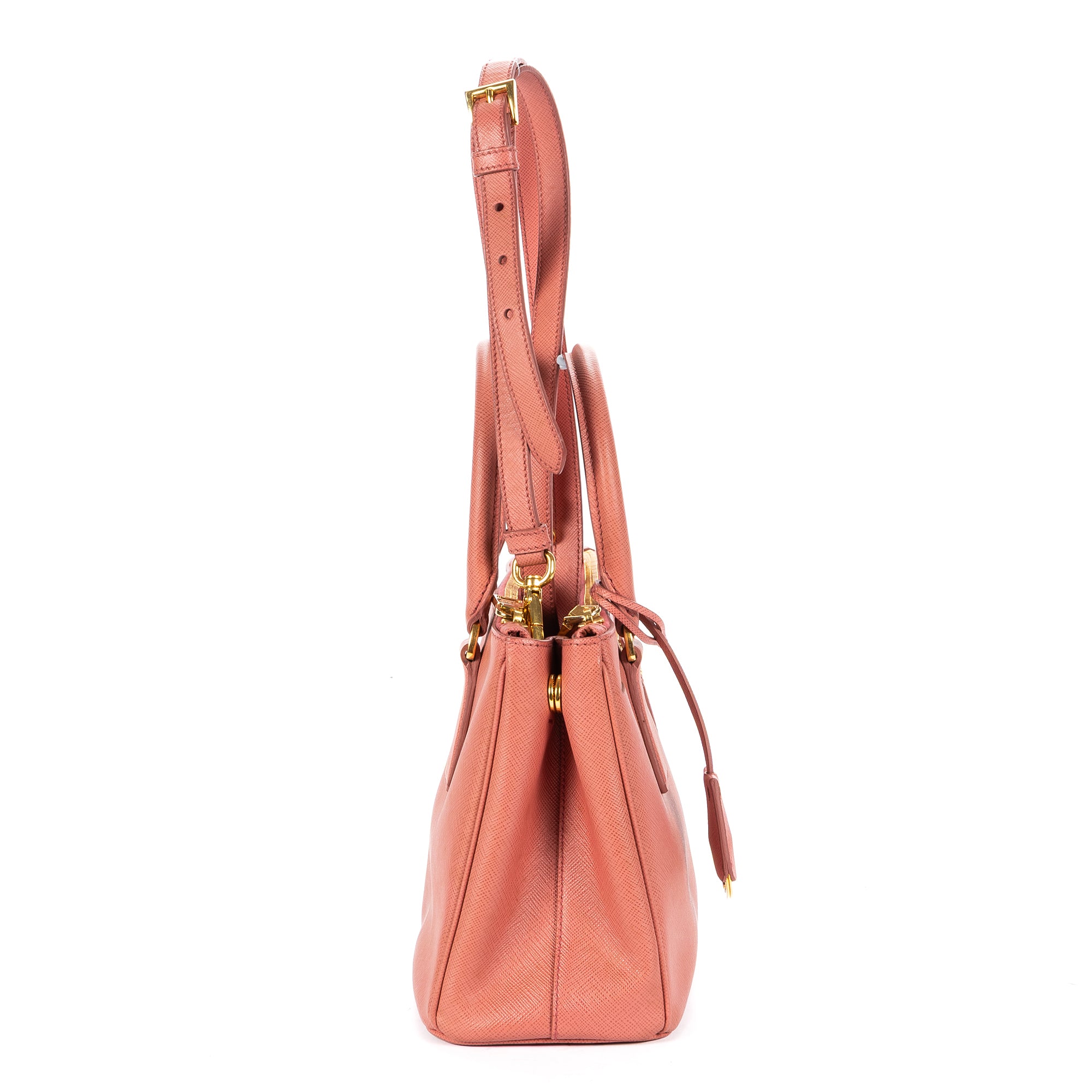 Shoulder Bag Small Galleria Double Zip Tote Small Pink Saffiano Leather