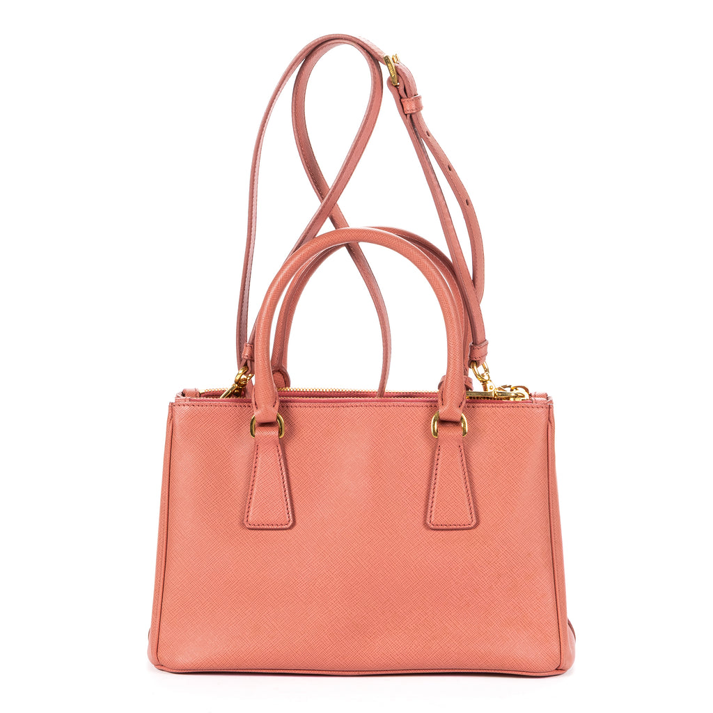 Shoulder Bag Small Galleria Double Zip Tote Small Pink Saffiano Leather