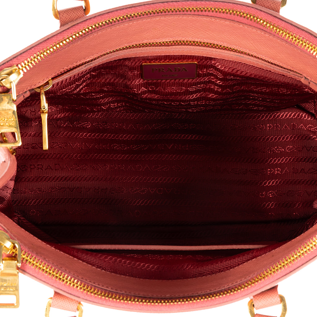 Shoulder Bag Small Galleria Double Zip Tote Small Pink Saffiano Leather