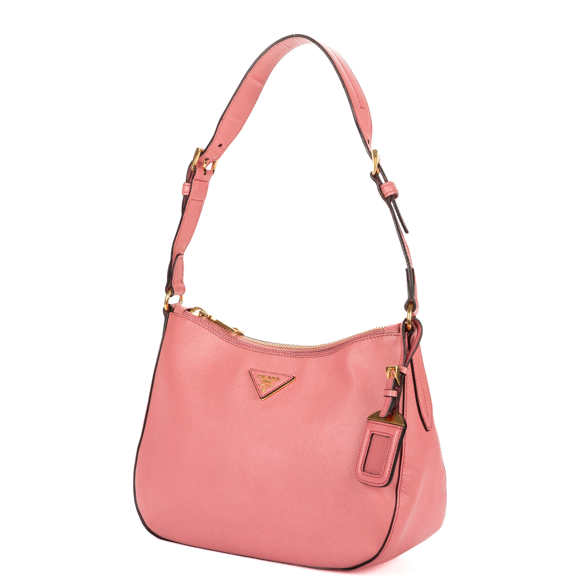 Shoulder Bag Hobo Bag Pink Saffiano Lux Leather