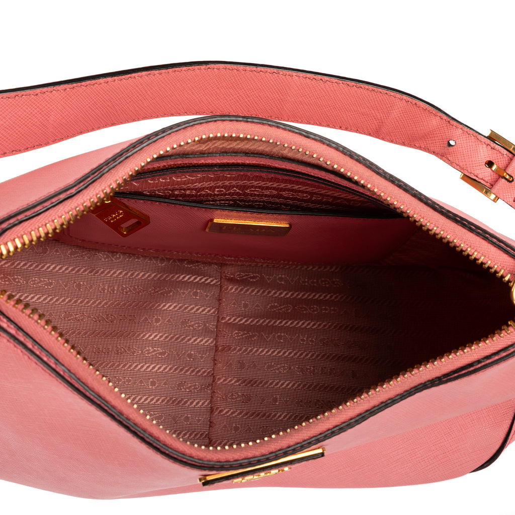 Shoulder Bag Hobo Bag Pink Saffiano Lux Leather