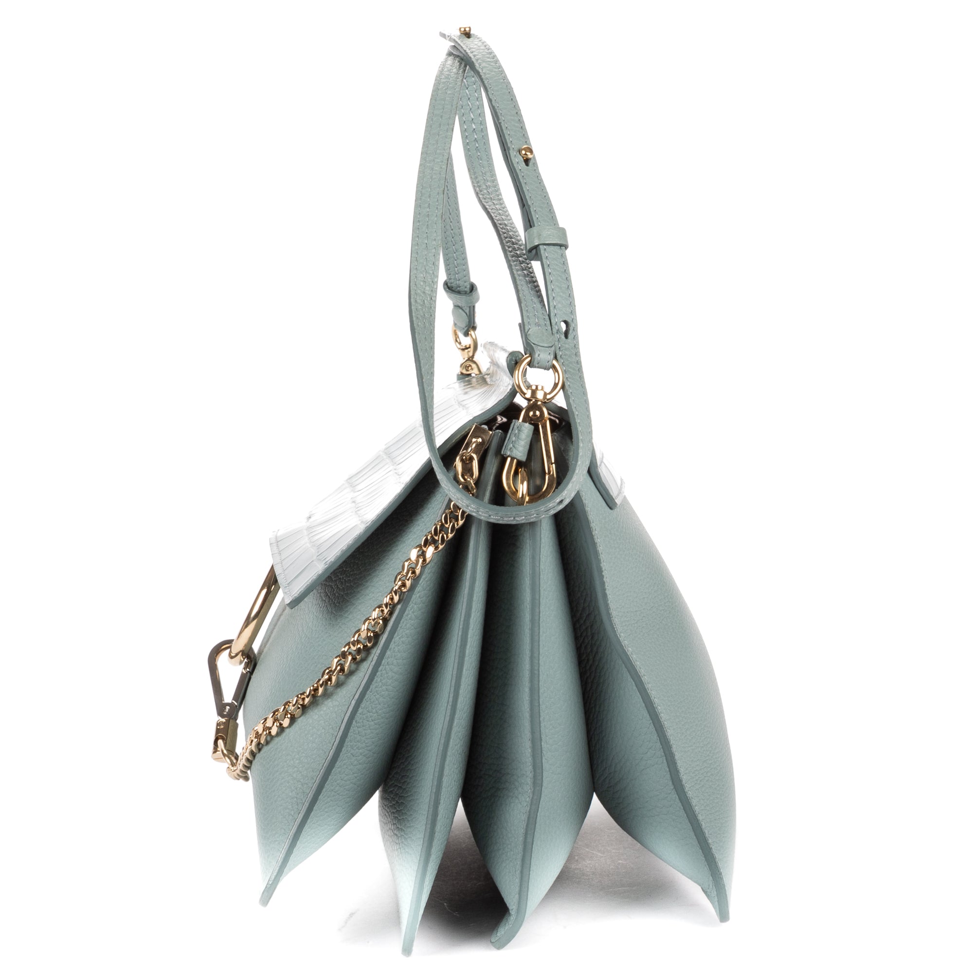 Shoulder Bag Medium Faye Bag Medium Light Blue Crocodoile Embossed Calfskin Leather