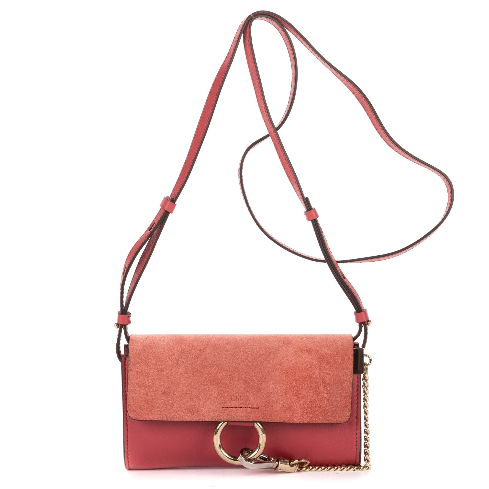 Shoulder Bag Mini Faye Mini Pink Calfskin/Suede Leather