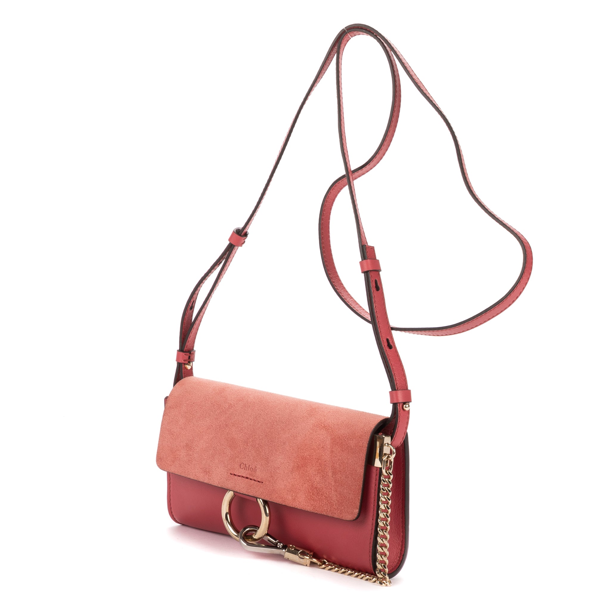Shoulder Bag Mini Faye Mini Pink Calfskin/Suede Leather
