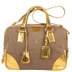 Shoulder Bag Bauletto Gold Jacquard Canvas