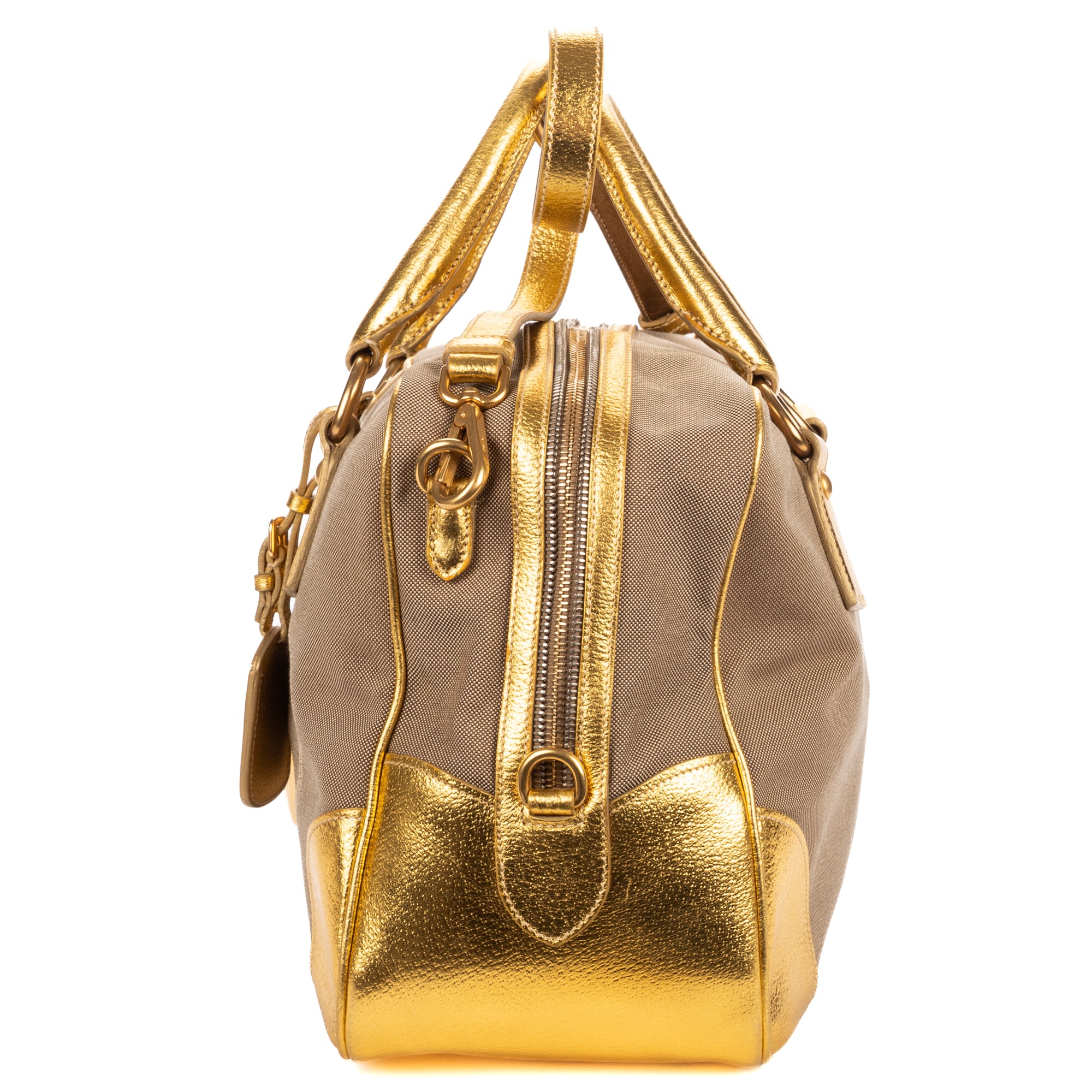 Shoulder Bag Bauletto Gold Jacquard Canvas