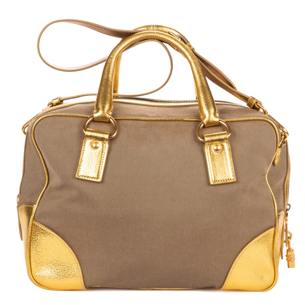 Shoulder Bag Bauletto Gold Jacquard Canvas