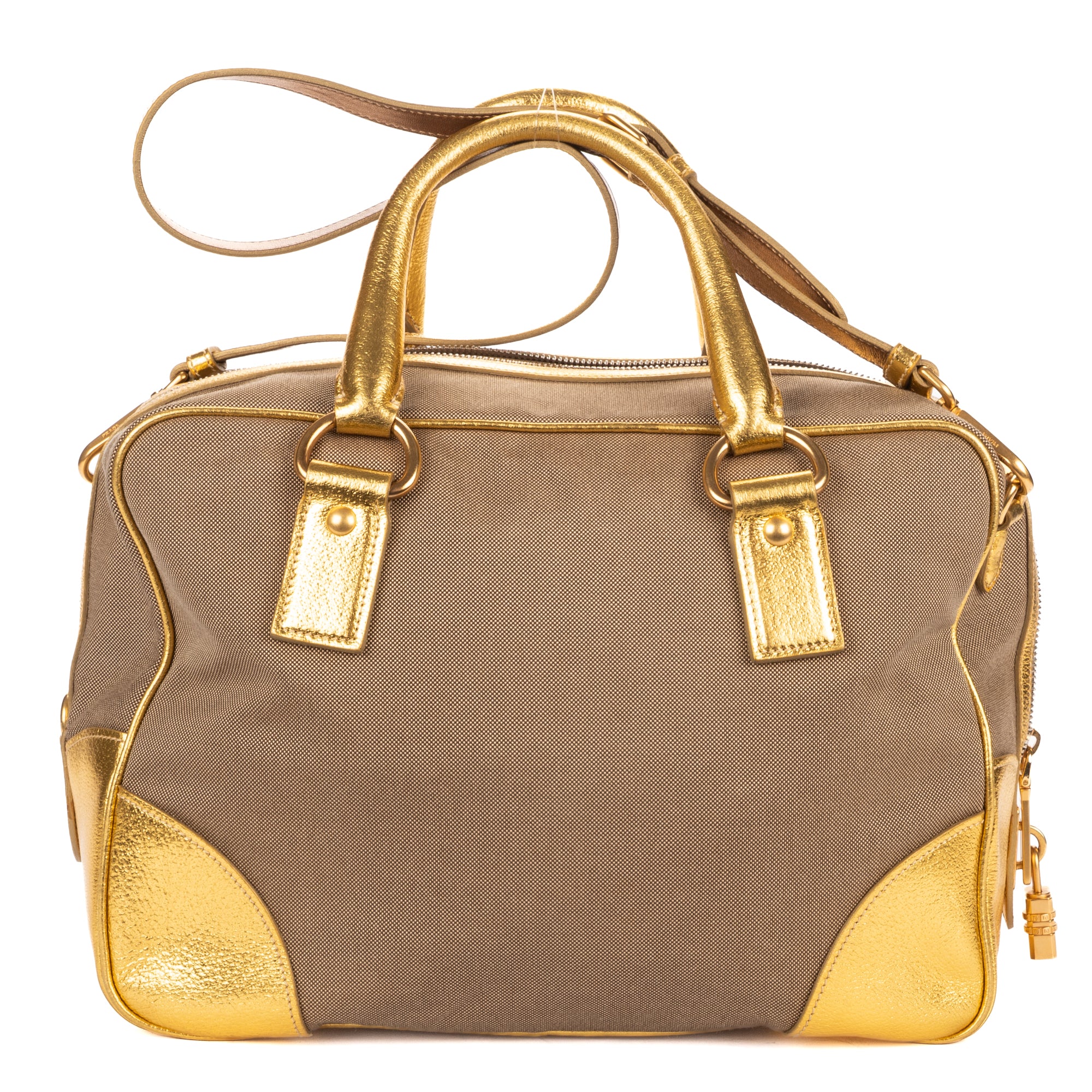 Shoulder Bag Bauletto Gold Jacquard Canvas