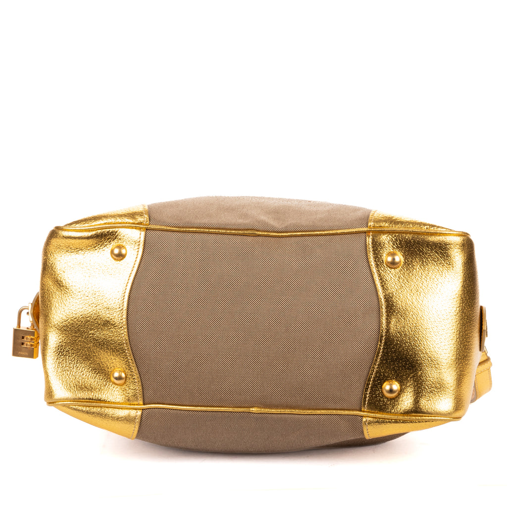 Shoulder Bag Bauletto Gold Jacquard Canvas