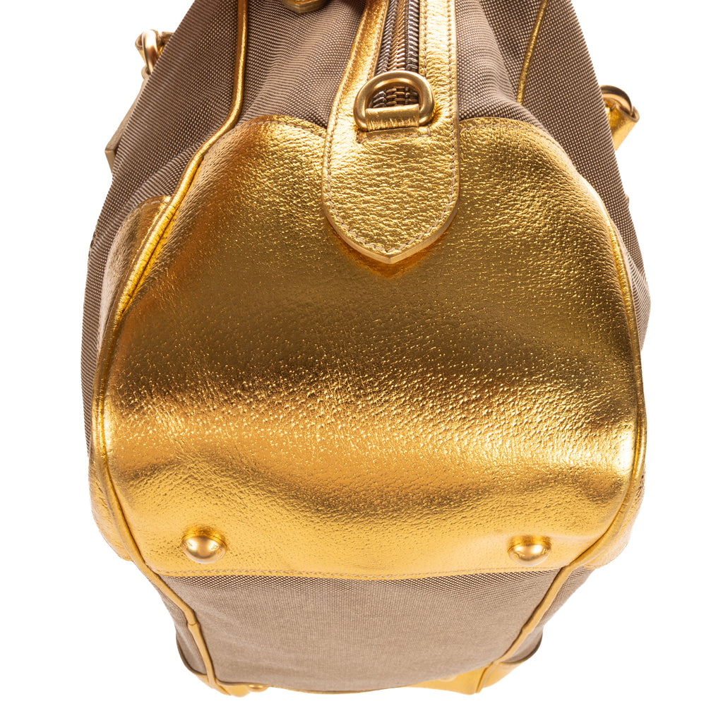 Shoulder Bag Bauletto Gold Jacquard Canvas