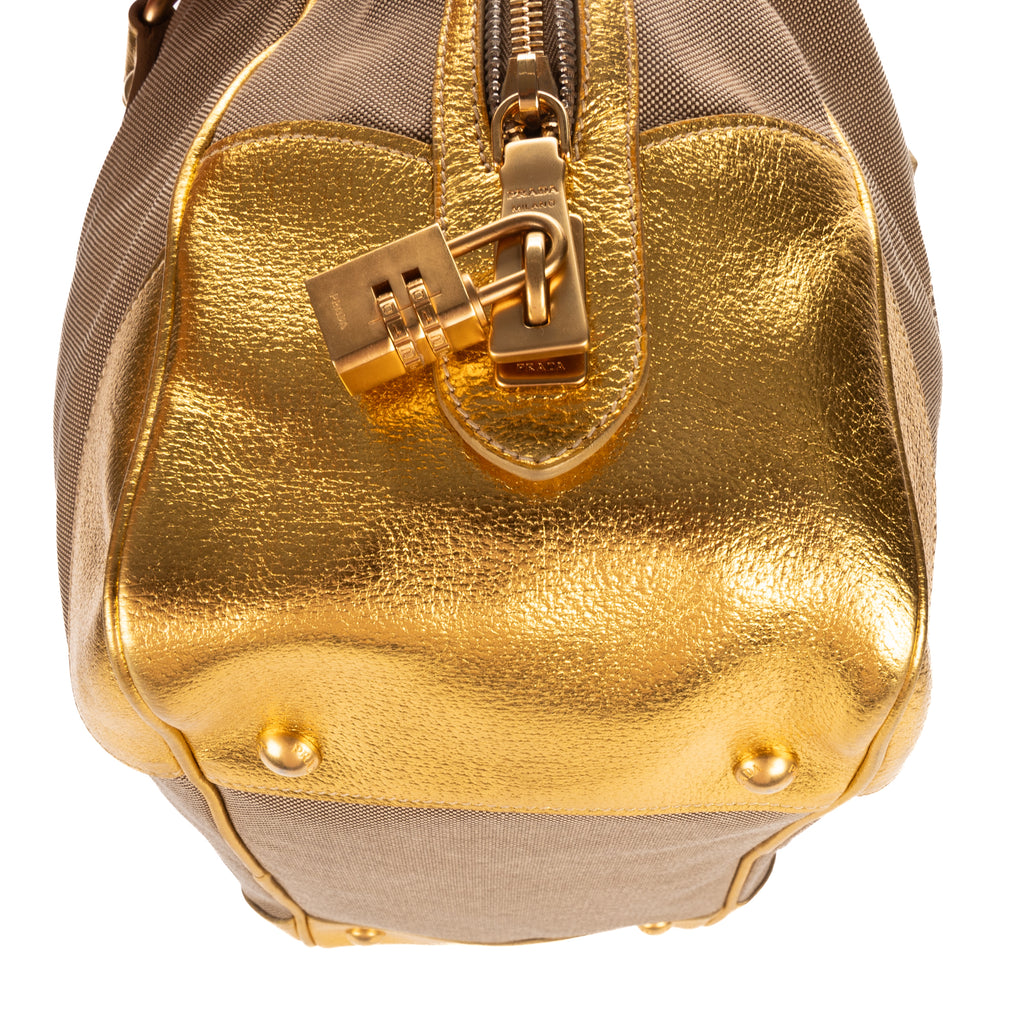 Shoulder Bag Bauletto Gold Jacquard Canvas
