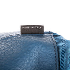 Shoulder Bag Convertible Square Open Tote Blue Vitello Daino Leather