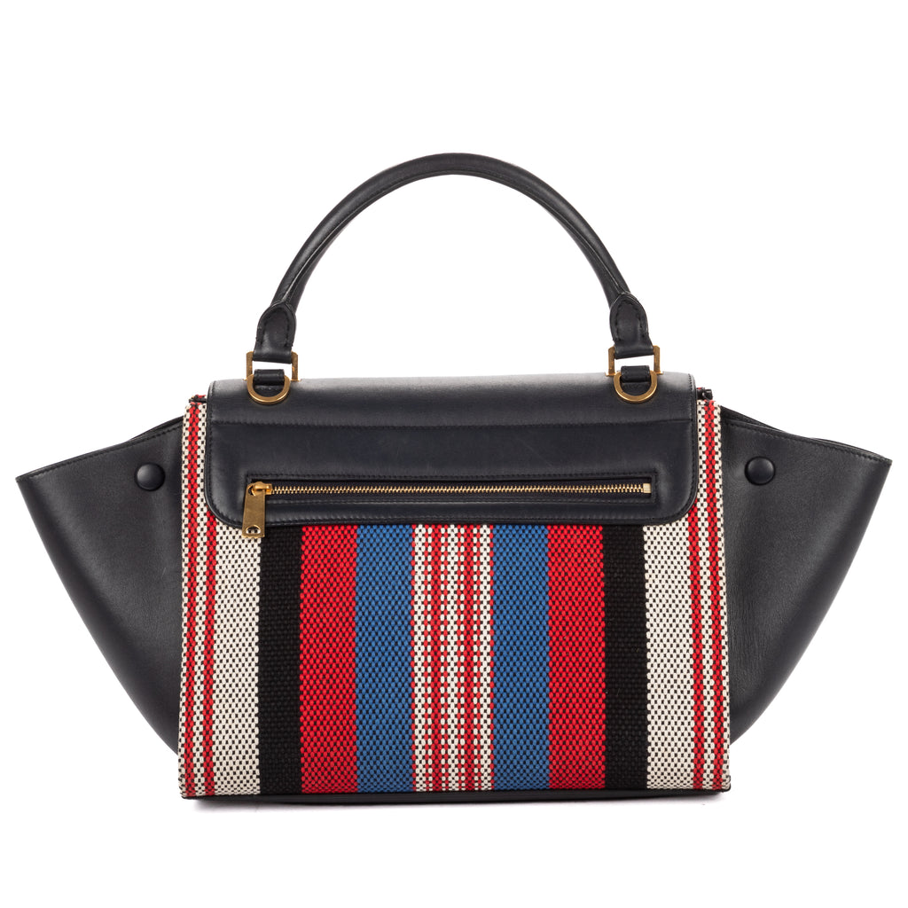 Shoulder Bag Small Trapeze Small Navy Striped Canvas