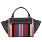Shoulder Bag Small Trapeze Small Navy Striped Canvas