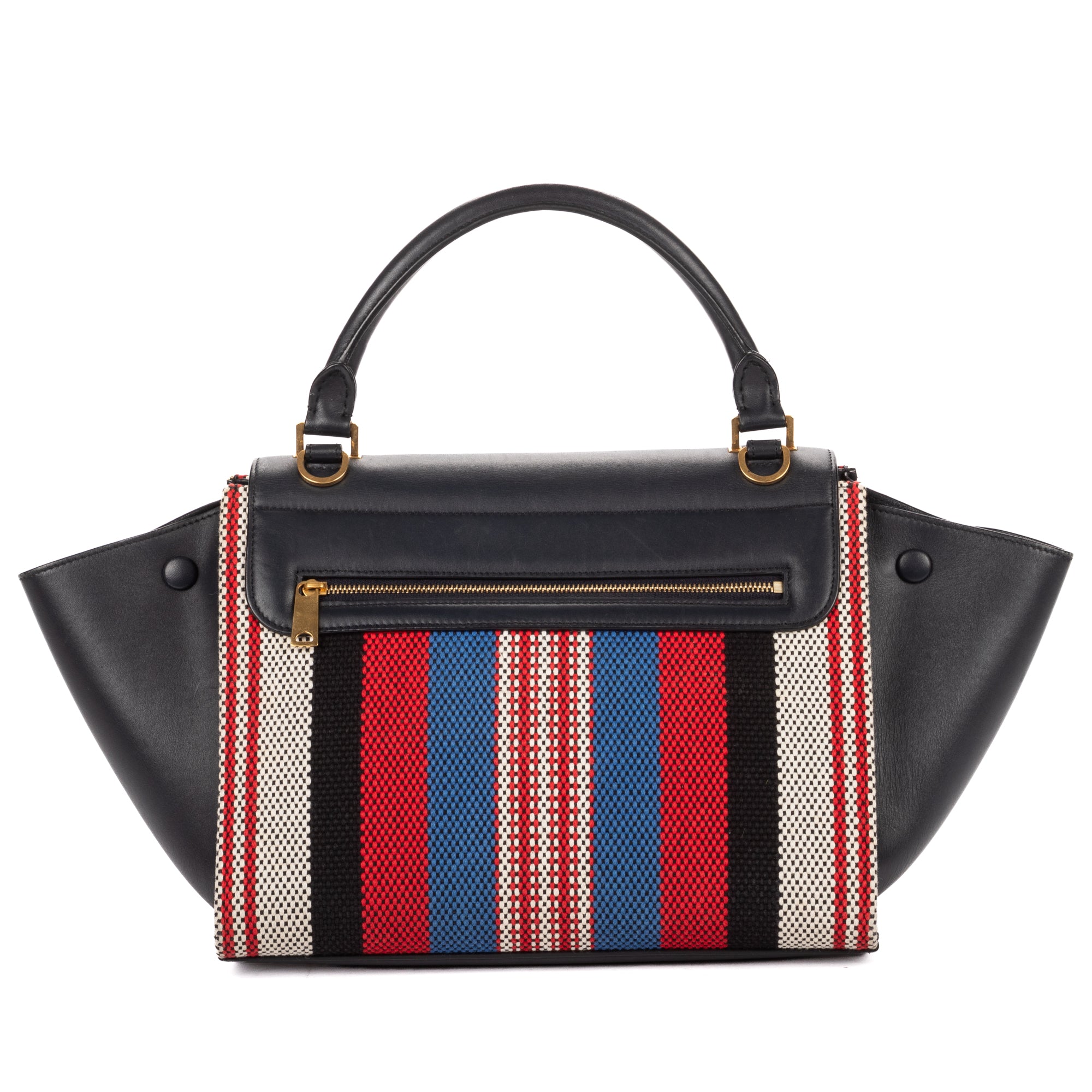 Shoulder Bag Small Trapeze Small Navy Striped Canvas
