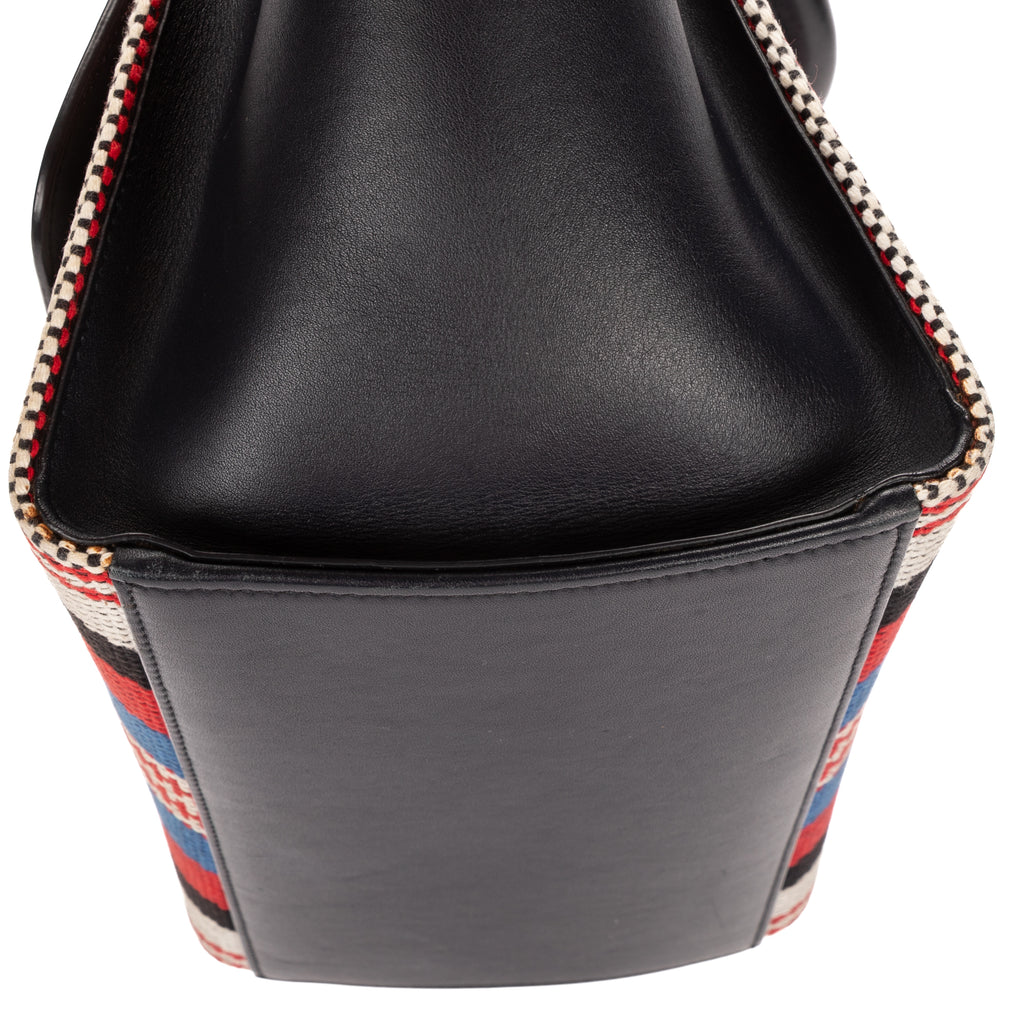 Shoulder Bag Small Trapeze Small Navy Striped Canvas