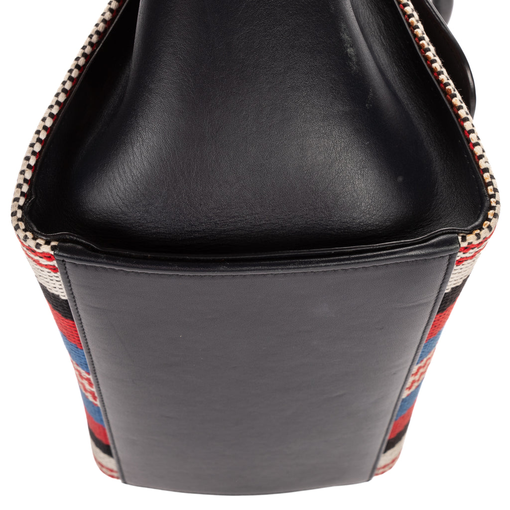 Shoulder Bag Small Trapeze Small Navy Striped Canvas