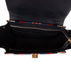 Shoulder Bag Small Trapeze Small Navy Striped Canvas