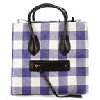 Shoulder Bag Large Phantom Luggage Large White Woven Gingham Pattern Canvas