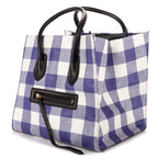 Shoulder Bag Large Phantom Luggage Large White Woven Gingham Pattern Canvas