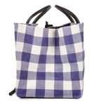Shoulder Bag Large Phantom Luggage Large White Woven Gingham Pattern Canvas