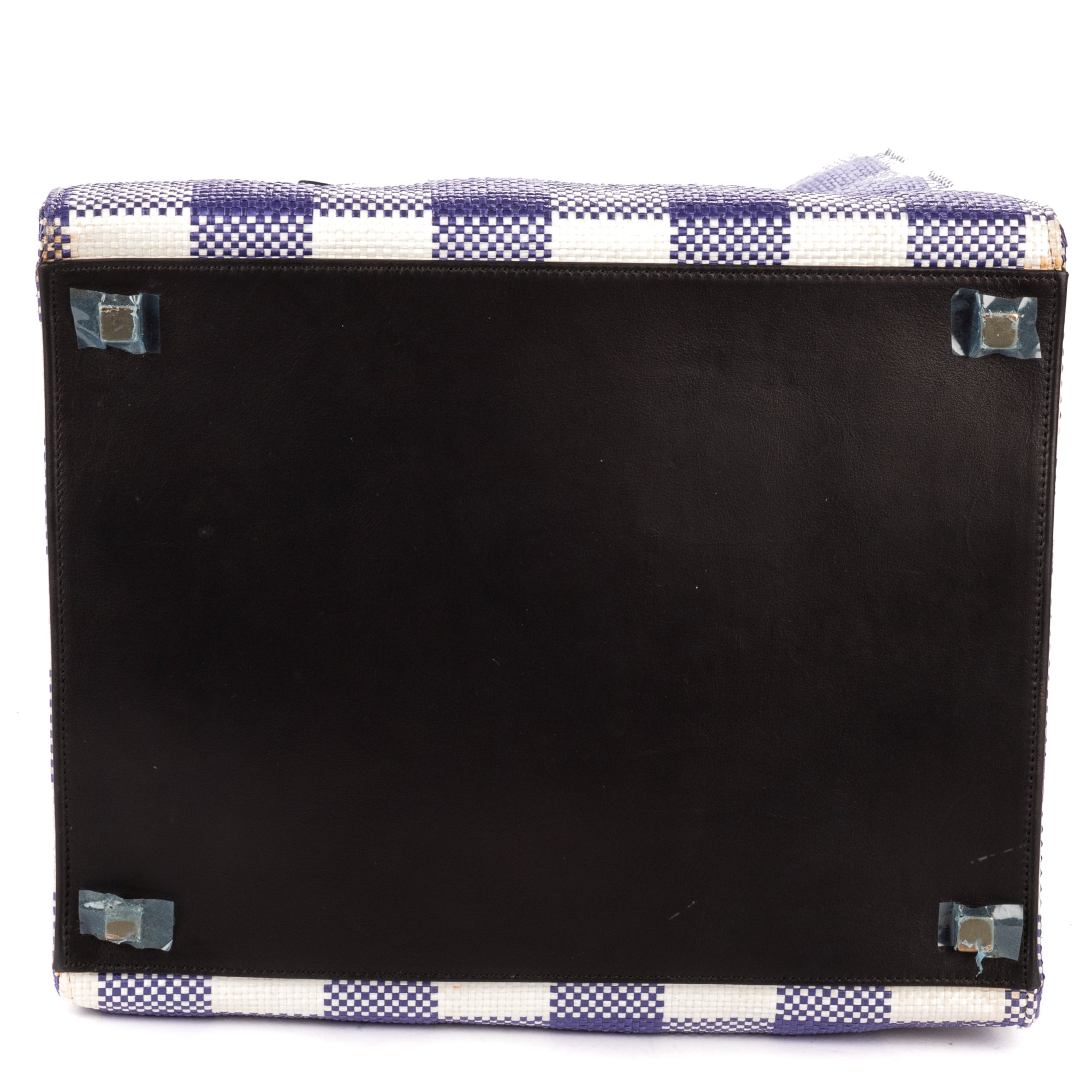 Shoulder Bag Large Phantom Luggage Large White Woven Gingham Pattern Canvas