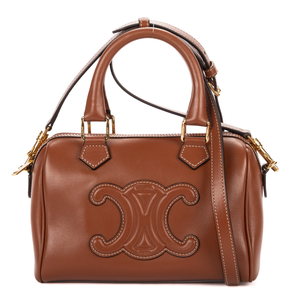 Shoulder Bag Small Boston Small Brown Smooth Calfskin Leather