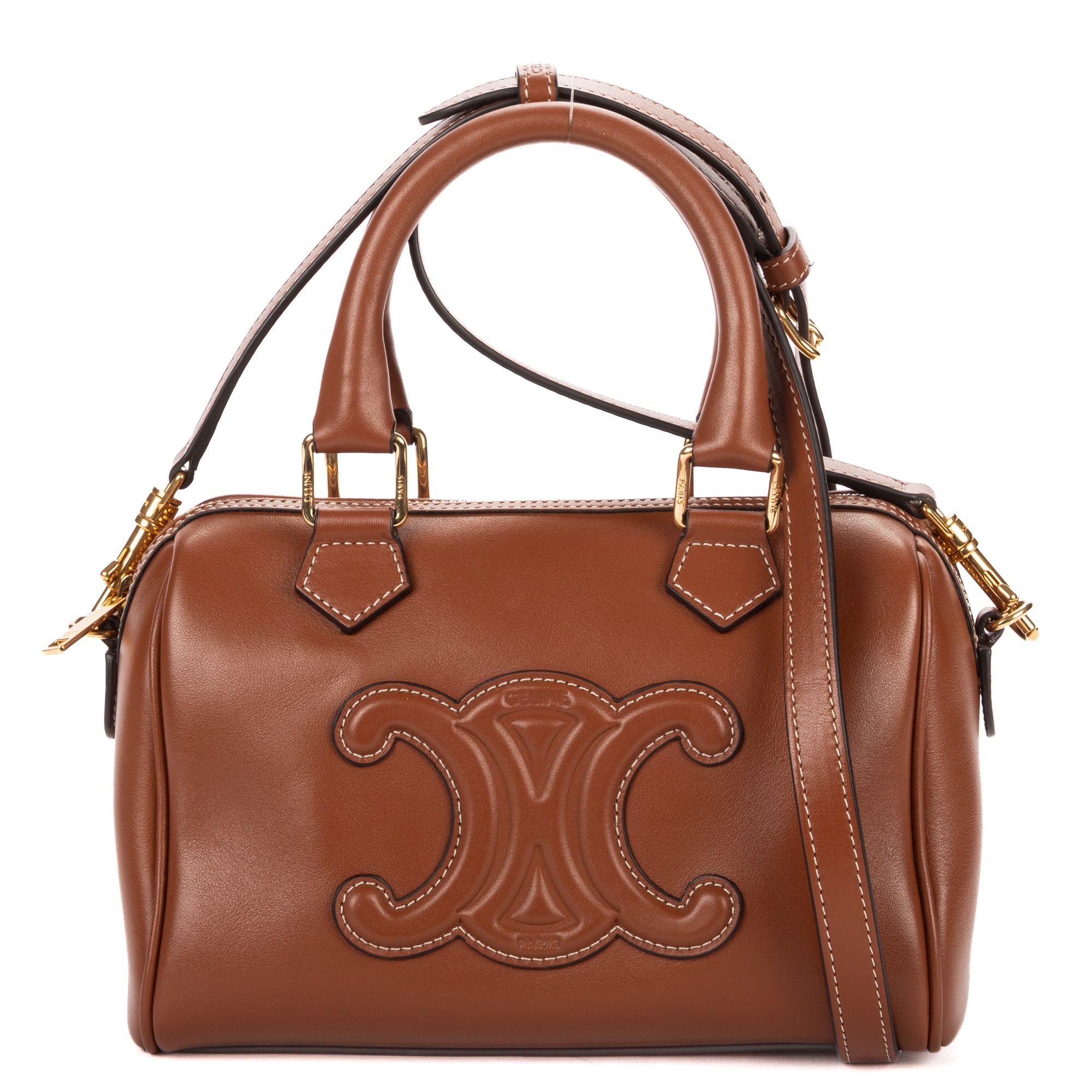 Shoulder Bag Small Boston Small Brown Smooth Calfskin Leather