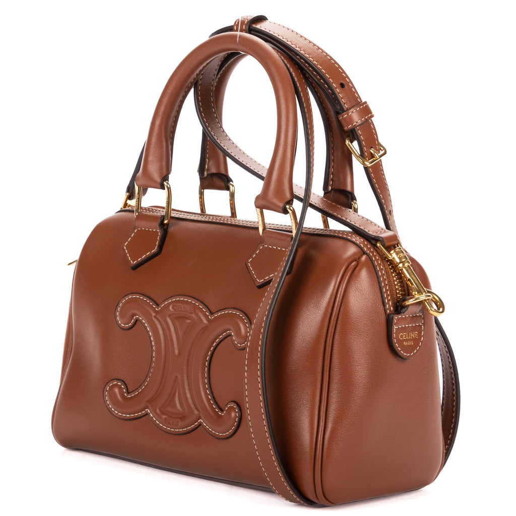 Shoulder Bag Small Boston Small Brown Smooth Calfskin Leather