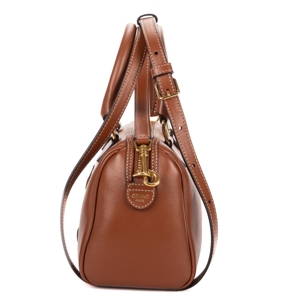 Shoulder Bag Small Boston Small Brown Smooth Calfskin Leather