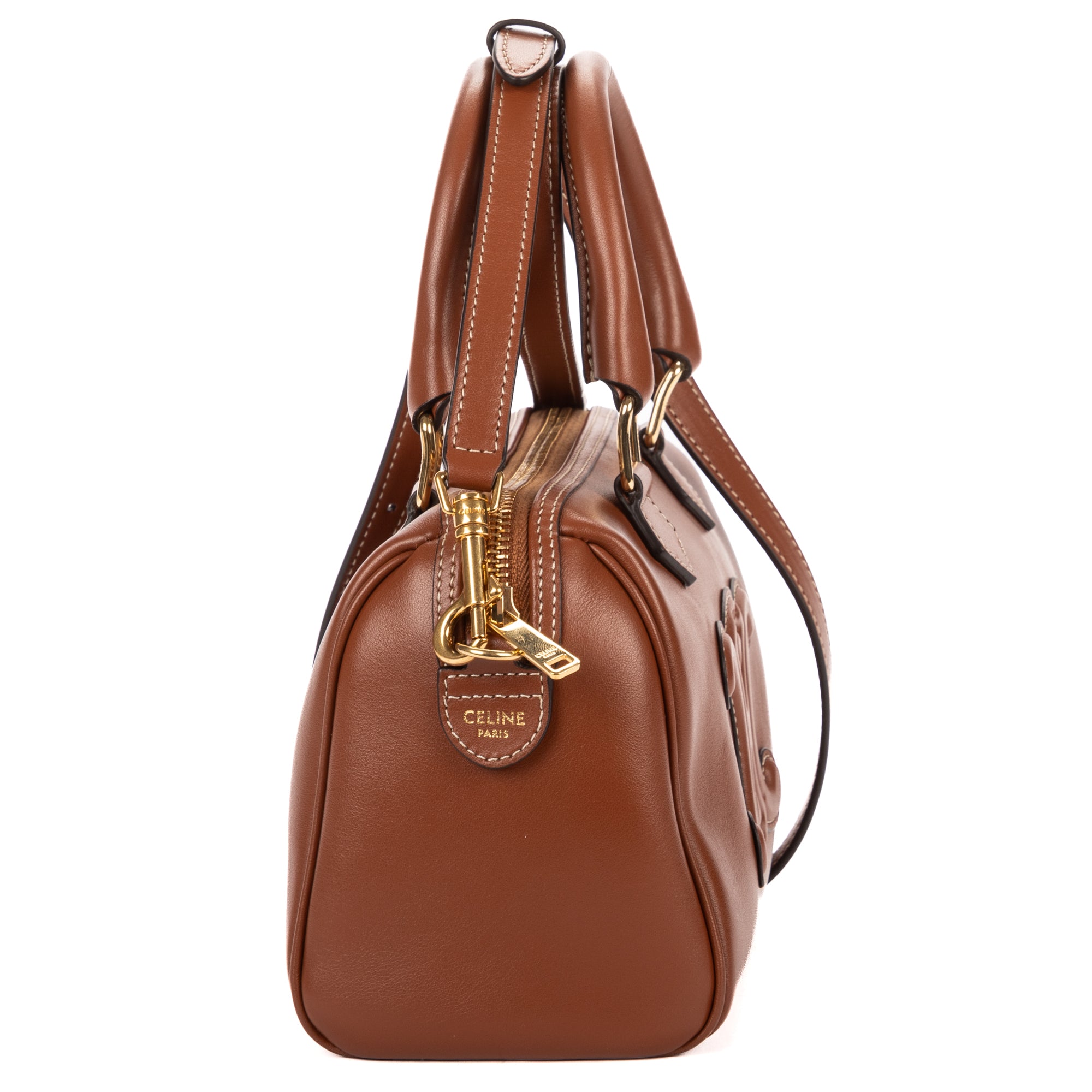Shoulder Bag Small Boston Small Brown Smooth Calfskin Leather