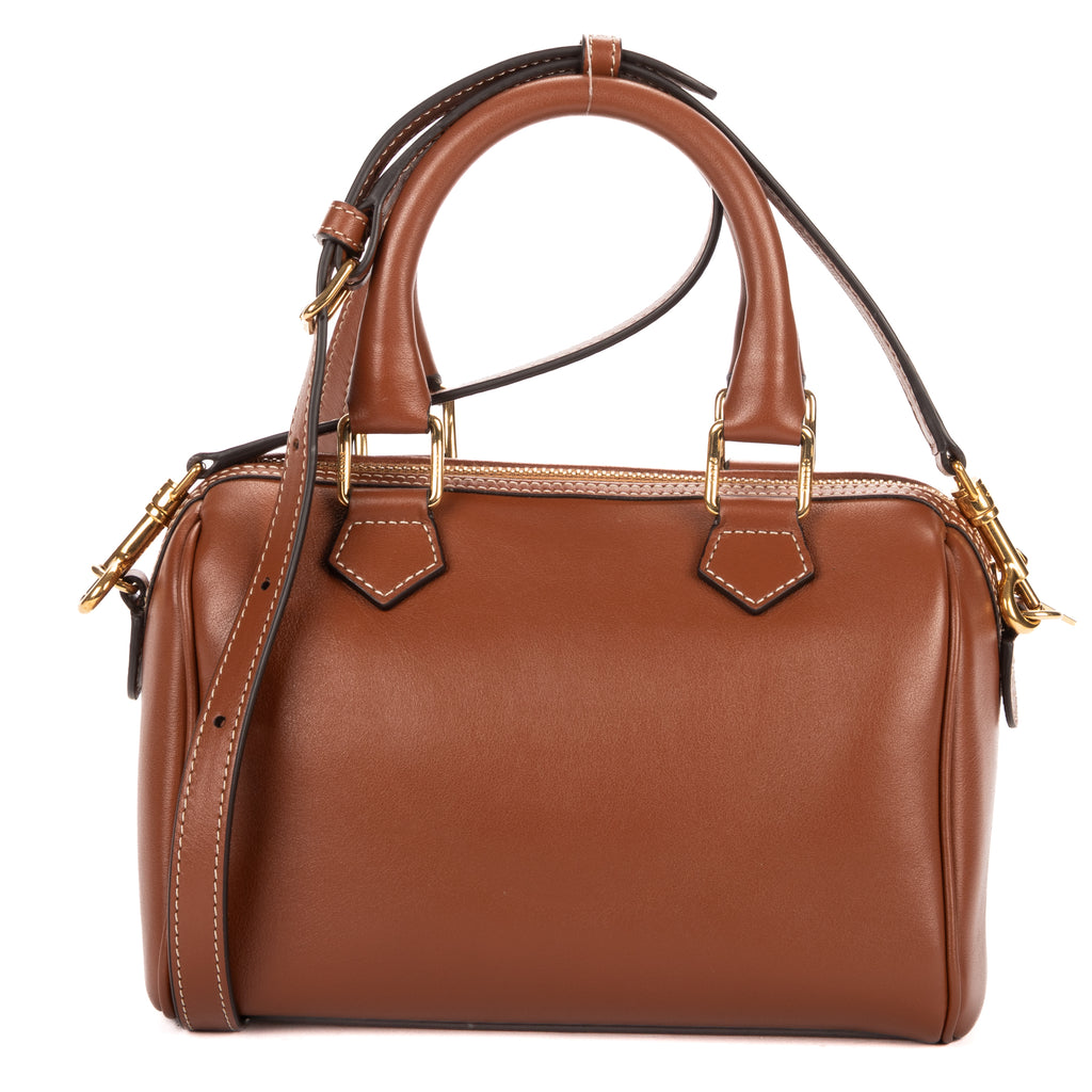 Shoulder Bag Small Boston Small Brown Smooth Calfskin Leather