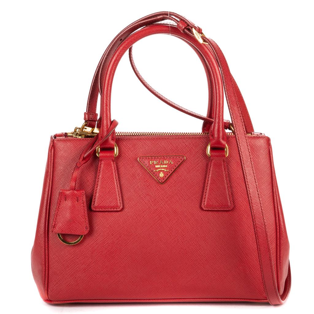 Shoulder Bag Small Galleria Double Zip Tote Small Red Saffiano Leather
